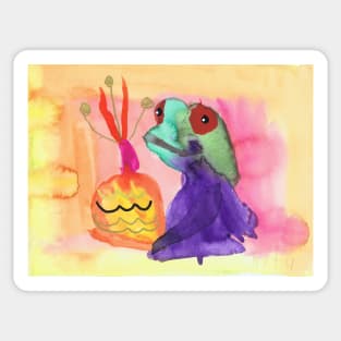 Frog's Birthday Sticker